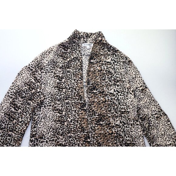 Wild Honey Womens Leopard Print Open Front Duster Jacket Vintage Safari Chic - Picture 4 of 9